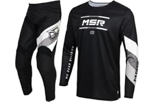MSR Axxis Proto Dirt Bike, Motocross Jersey and Pant Combo Black Large Jersey, 34" Pant