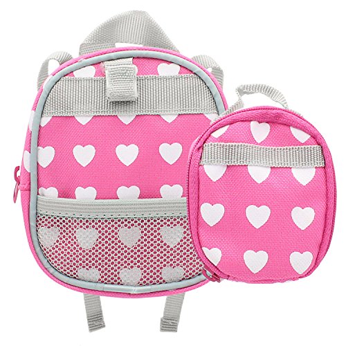Doll backpack, set of 2 doll size back pack and lunch b…