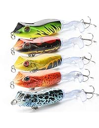 VTAVTA Topwater Whopper Plopper rana señuelos de pesca Bass Bait Hard Fishing Plopper Hook Soft Tackle giratorio
