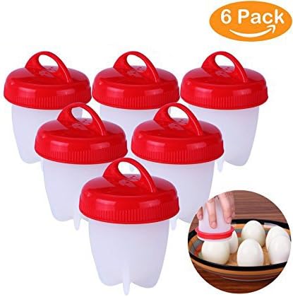 Silicone Egg Cooker Without the Shell, 6 Pack Cups Set As Seen on TV|Non-Stick Boiler Containers, Easy to Clean| Cook Soft, Medium &amp; Hard Boiled Eggs| An Essential Kitchen Tool or Gadget, Fit All Pots