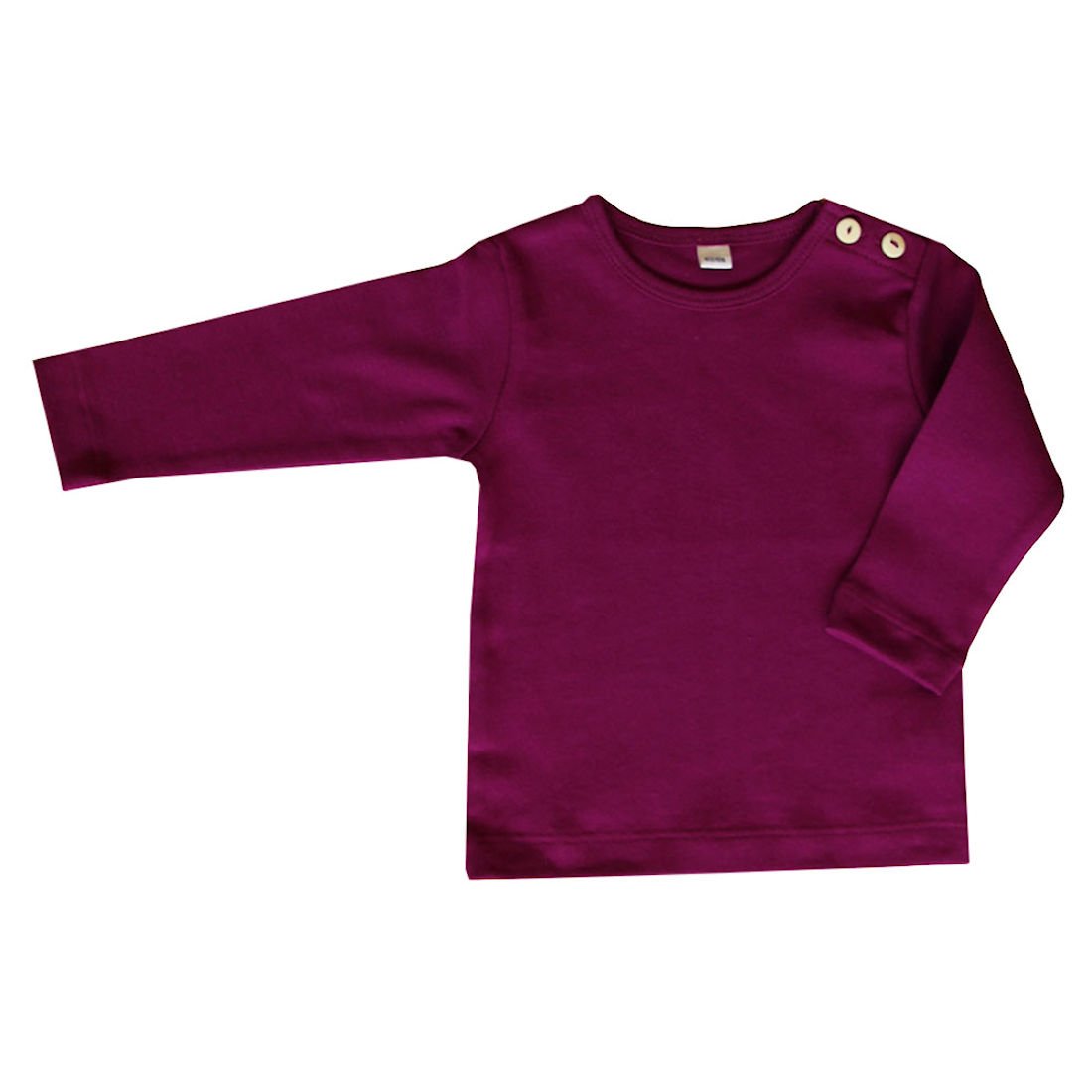 Leela Cotton Unisex Kids Langarmshirt, Fuchsia T-Shirt, Aubergine, 74/80