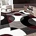 Rugshop Modern Circles Carpet Easy Maintenance for Home Office,Living Room,Bedroom,Kitchen Soft Area Rug 5'3