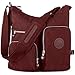 Oakarbo Crossbody Bag Nylon Multi-Pocket Travel Shoulder Bag (1204 Wine red, Large)