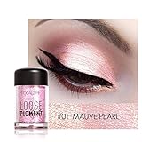 Misaky12 Color Misaky Classy Intensity Single Baked Shimmer Pearl Metallic Pigmented Eyeshadow Highlighter Pigment Palette (#A)