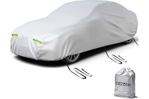 Favoto Car Cover Waterproof Outdoor Sedan Cover Universal Fit 177-194 Inch UV Protection Windproof Dustproof Snow Leaves Scratch Resistant for Outside Storage Indoor Full Exterior Car Covers
