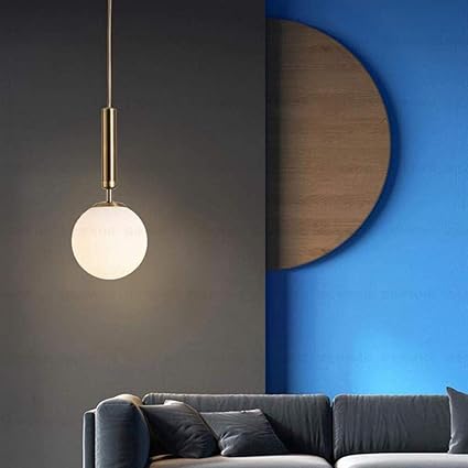 Nordic-Glasball Pendelleuchte Bronze-Finish, E27 Metall-Deckenleuchte