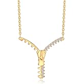 WSKFLY 14K Rose Gold Plated Cubic Zirconia Necklace Cute Pendant Necklaces for Wome jewelry gifts