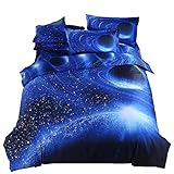 A Nice Night Galaxy Bedding Set Oil Print Duvet Cover Set Kids Bedding for Boys and Girls Teens Bedding Full(Queen, 5)