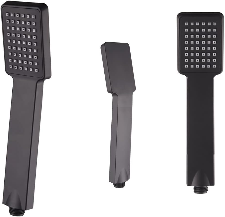 Hairstore Black Square High Pressure Shower Head Handheld Rainfall Water Saving