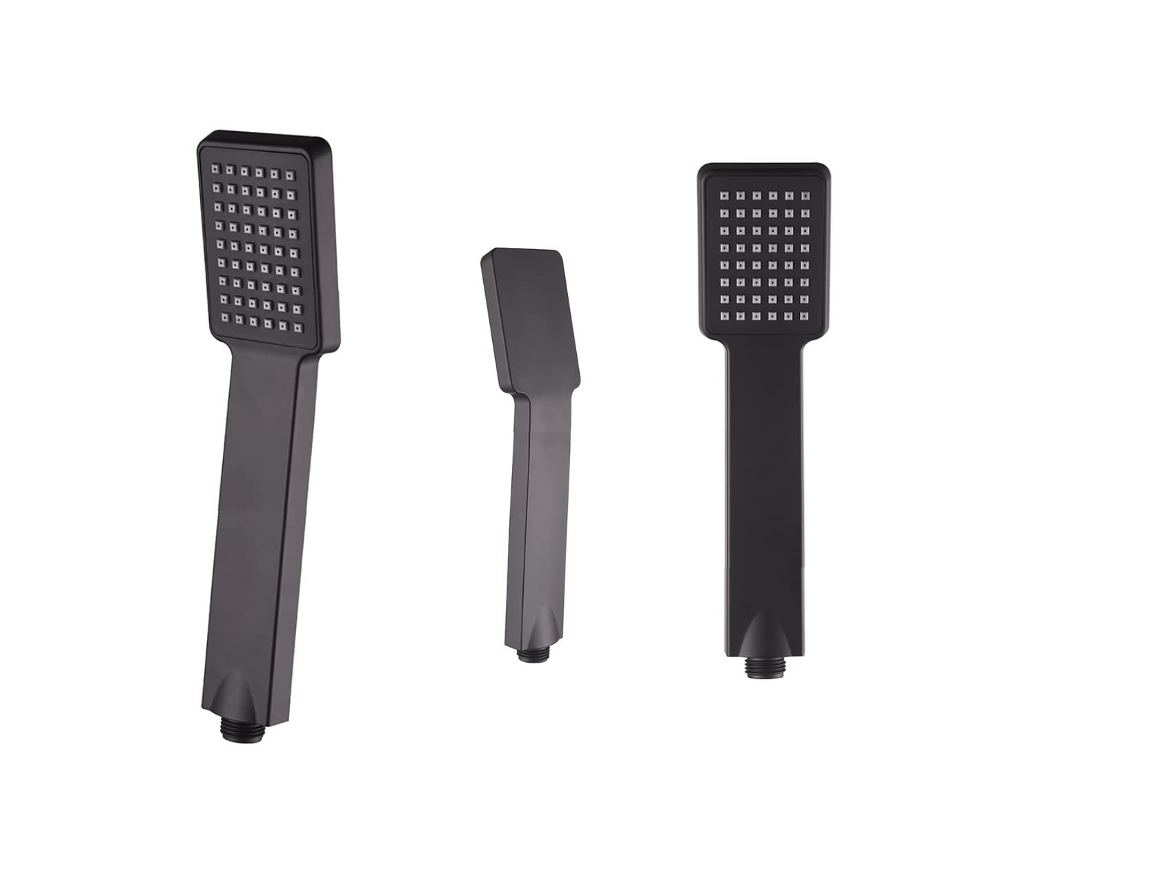 Black Square Unique Simple High Pressure Shower Head Rainfall Universal Hand Held Water Saving Bathroom