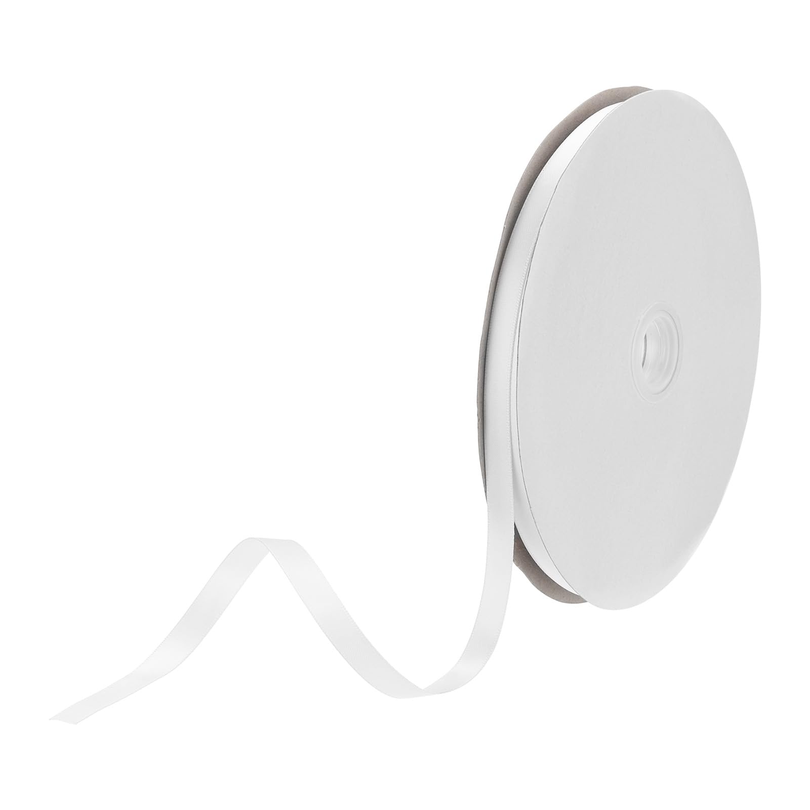 DMiotech 10mm Satin Ribbon 91m/300ft Thin Double Face Fabric Grosgrain Ribbon for Gift Wrapping Floral Hair Flower Bouquet, White