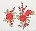 Flowers Embroidered Patch Sticker for Clothing Jacket Jeans Lace Applique DIY Clothes Decorations Fabric Patches (Red)