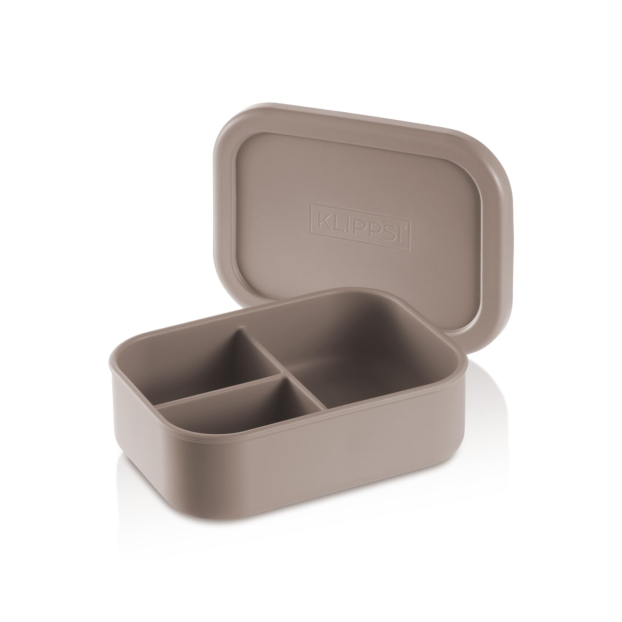 KLIPPSI® Lunch Box Medium - 3 Compartments (620 ml) - Lunch Box / Storage Containers Made of 100% Platinum Silicone Tear-Resistant Material, Heat and Cold Resistant, Airtight, Leak-Proof, Dishwasher