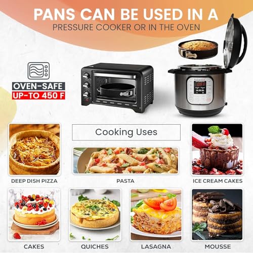 RFAQK Cake Tins for Baking 100 Pcs Springform Cake Tins Kit Includes 3 Round Non-Stick Cake Pan (4,7,9 inches Baking Tins)-Piping Bags and Nozzles-Leveler–Leak Proof Cheesecake Tin-Bakeware & EBook…