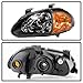 ACANII - For 2in1 Black 1993-1997 Honda Civic Del Sol Headlights w/ Corner Signal Lamps Driver & Passenger Side 94 95 96