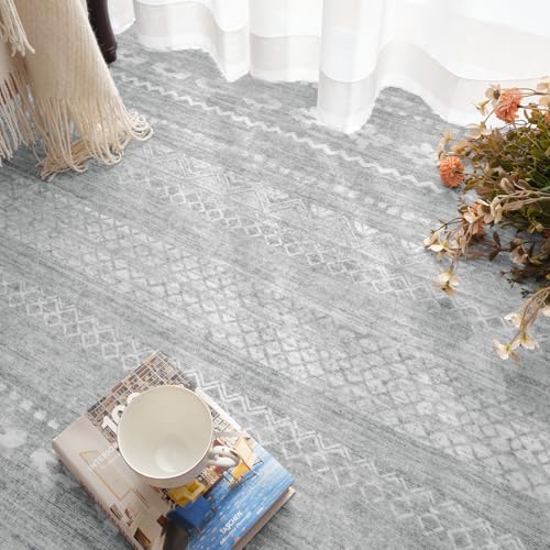 Area Rug 5x7 Carpet Rugs for Living Room Bedroom Boho Rug-Carpet Machine Washable Rugs for Bedroom Dining Room Living Room Rug Grey
