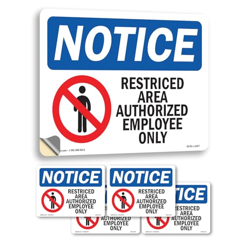 Restricted Area Authorized Employees Only OSHA Notice Vinyl Decal Label 7 Inch…