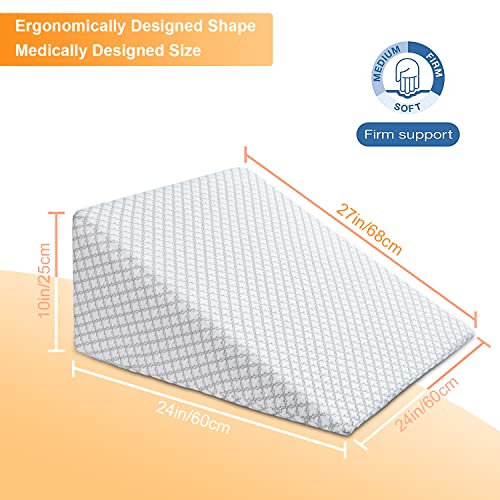 Bed Wedge Pillow for Sleeping Memory Foam Acid Reflux Pillow Support