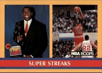 Amazon マイケル ジョーダン マジックジョンソン1990 91 Nbaフープスーパー縞 カード 385 W Hトップローダー フォト カード コイン