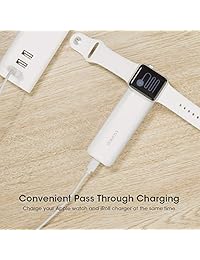 Romoss iRoll 3250 mAh cargador portátil para todos los Apple Watch Series, 2 a salida de doble puerto Banco de alimentación externa para iPhone X 8 Plus 8 7Plus 7 6 Plus 6S y más dispositivos USB   blanco