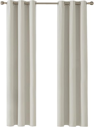 Deconovo Window Treatments Room Darkening Eyelet Curtains 2 Panels 42 x 72