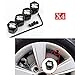 CHAMPLED New (4PC) Rabbit VW Volkswagen Logo Metal Black Wheel TIRE AIR Valve STEM CAPS DUST Cover