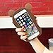 Brown Color 3D Cartoon Bear Hugging Black Bunny Case for iPhone 7Plus 8Plus 7+ 8+ Large Size Soft Silicone Rubber Ultra Thick Protective Shockproof Cute Lovely Japanese Gift for Kids Boys Teens Girls
