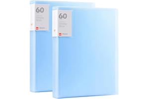 2Pcs Rediboom A4 Presentation Display Book Folder, 60 Pockets A4 Document File Holder Expanding File Organiser