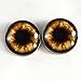 Brown Teddy Bear Sew On Glass Eyes 30mm Buttons with Loop for Crocheted Doll Stuffed Animal Soft Sculptures or Jewelry Making Crafts - Set of 2