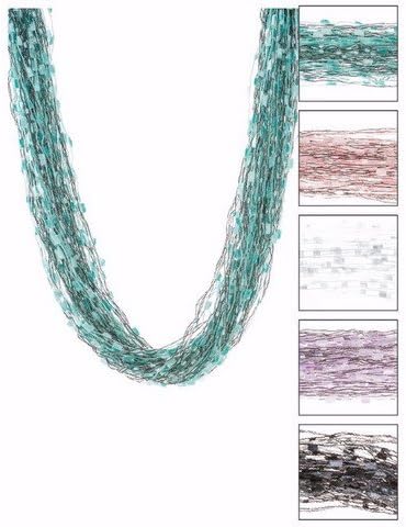 Scarf Necklace-Confetti w/Magnetic Clasp-Black 20"
