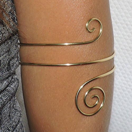 Upper Arm Bracelet - Coiled Swirl Armlet - Armband - Upper Arm Cuff - Arm Band - in Gold Silver Copper or Bronze
