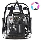 Bagail Clear See Through Backpack Heavy Duty Transparent Daypack Student School Bookback (black)
