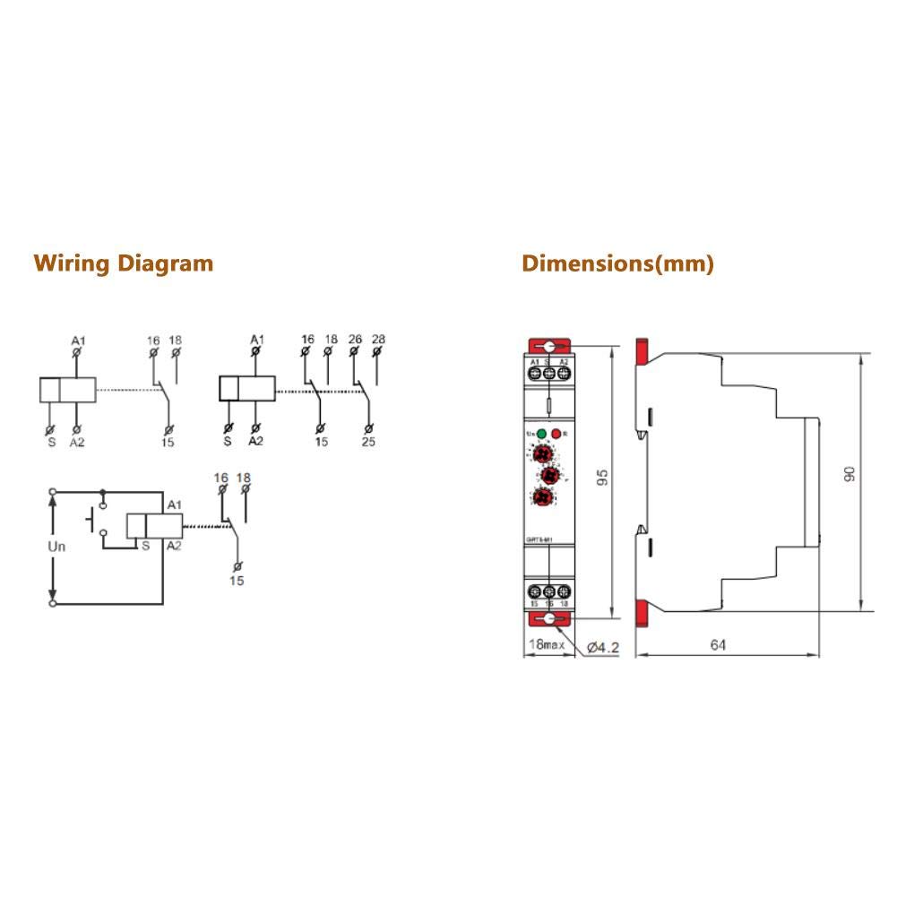 Delay Timer Relay Heating Element Control,Motor,Fan Control GRT8M1 AC