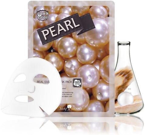 100% Cotton Korean Face Sheet Mask 10 Pcs - Real Essence Mask Pack (Pearl)