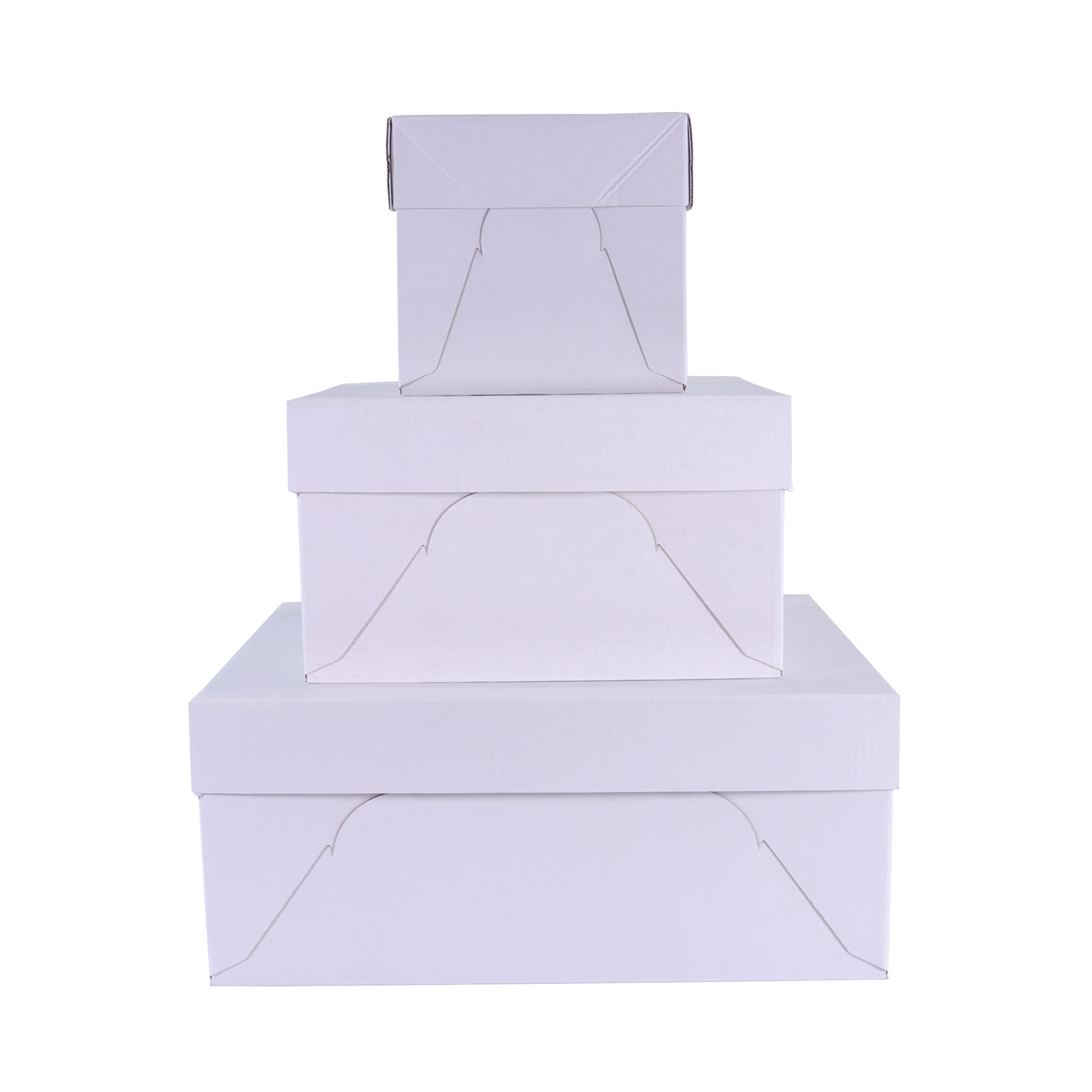 PME Baking Essentials - Square Cake Box 15 cm / 6-inch, Set of 3, White