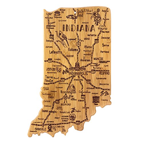 Totally Bamboo Indiana State Destination Bamboo Serving and Cutting Board