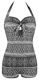 Angerella Vintage Inspired Boy-Leg One Piece Bathing Suit Swimwears