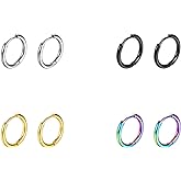 Surgical Stainless Steel Hoop Earrings 8mm/10mm/12mm Small Huggie Hoop Earrings for Women and Men