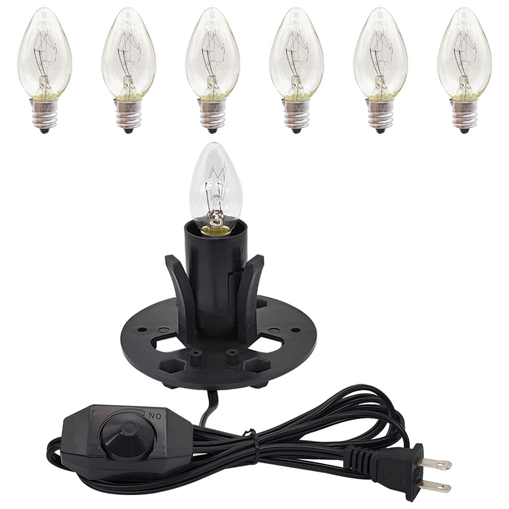 Photo 1 of * does not come with bulbs *
New Orange Heart Himalayan Salt Lamp Cord with Dimmer Switch and Bulbs, 6FT Original Replacement Cord with Base Assembly 3.35 Inches, 6-Pack 15 Watt E12 Halogen Salt Lamp Bulbs for Salt Rock Lamp
