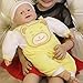 Meiyie 20-inch Soft Body Baby Doll Smile Cuddle Play Doll,in Yellow Stripe Overall