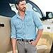 SlideBelts Men's Classic Belt - Custom Fit (Mocha Brown Faux Leather with Gunmetal Buckle, One Size)