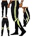 Kids Skinny Soccer Pants Training Sweat Sport Gym Athletic Tight Fit (YOUTH-L, BLACK/WHITE)