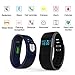 EIISON Fitness Tracker with Heart Rate monitor E5S Activity Watch Step Walking Sleep Counter Wireless Wristband Pedometer Exercise Tracking Sweatproof Sports Bracelet for Android and iOS (Black)