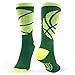 Basketball Sock by ChalkTalk SPORTS| Athletic Mid Calf Woven Socks | Basketball Wrap | Green and Neon Yellow, One Size