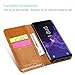 ProCase Galaxy S9 Plus Genuine Leather Case, Vintage Wallet Folding Flip Case with Kickstand, Card Holder, Magnetic Closure Protective Cover for Galaxy S9+ 2018 Release -Brown