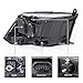 AmeriLite Black Dual Quad Projector Headlights Assembly Switchback LED Tube Parking Turn Signal for 2009-2018 Both Model Dodge Ram 1500 2500 3500 Pickup Truck - Passenger and Driver Side Set