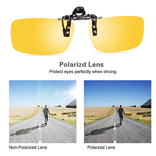 Besgoods Yellow Night Vision Polarized Clipon Flip up Metal Clip Sunglasses Glasses Pricepulse