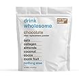 Drink Wholesome Chocolate Meal Replacement Powder | For Sensitive Stomachs | Gut Friendly | Dairy Free | No Artificial Sweeteners or Stevia | Carnivore & Paleo | For Kids & Seniors