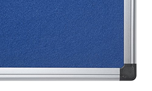 Bi-Office Maya Bulletin Board with Aluminium Frame, 60 x 45 cm, Blue Felt