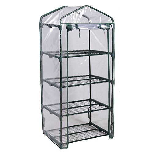 Giantex Portable Mini Walk In Outdoor 4 Shelves Greenhouse